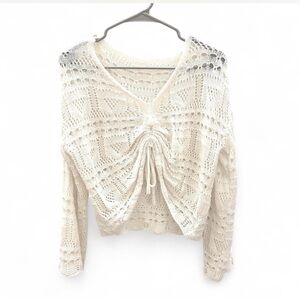 Elegant Cream Knit Sweater - Korean brand size medium